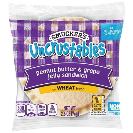 * Uncrustable PB & Grape Jelly Sandwich