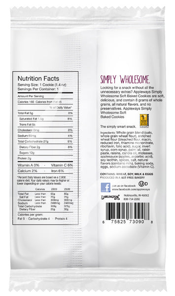 Individually Wrapped WG Oatmeal Raisin Cookie