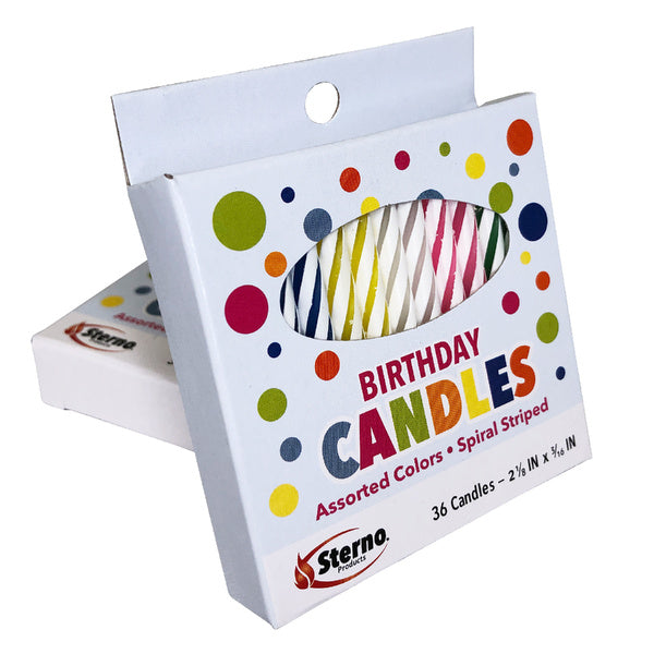 Birthday Candle Assorted Colors Spiraled