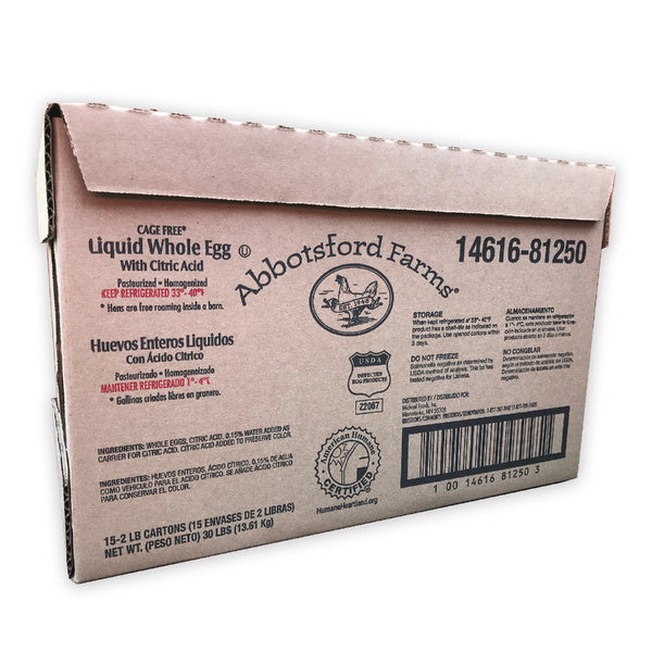 * Cage Free Whole Liquid Eggs