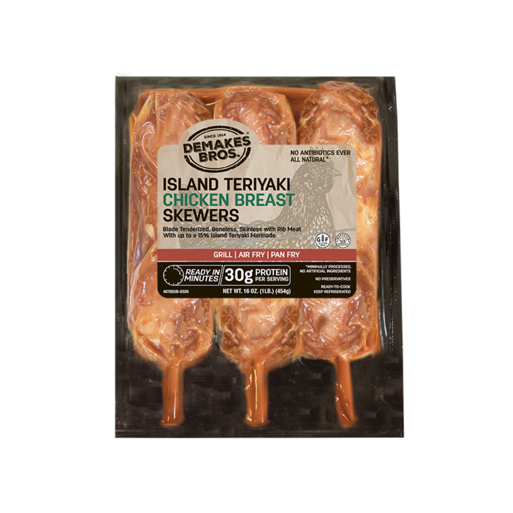 Island Teriyaki Chicken Breast Skewers
