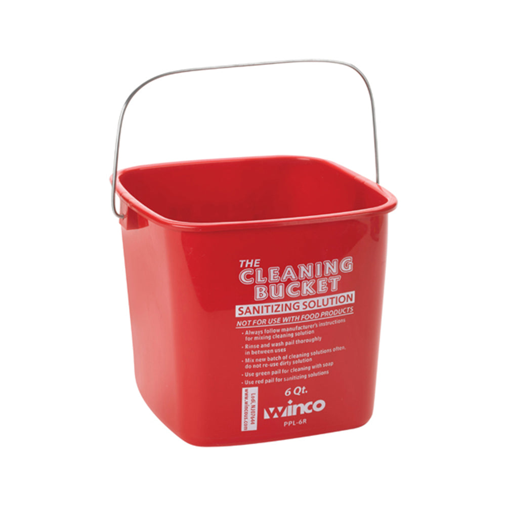 6 Quart Red Bucket for Cleaning