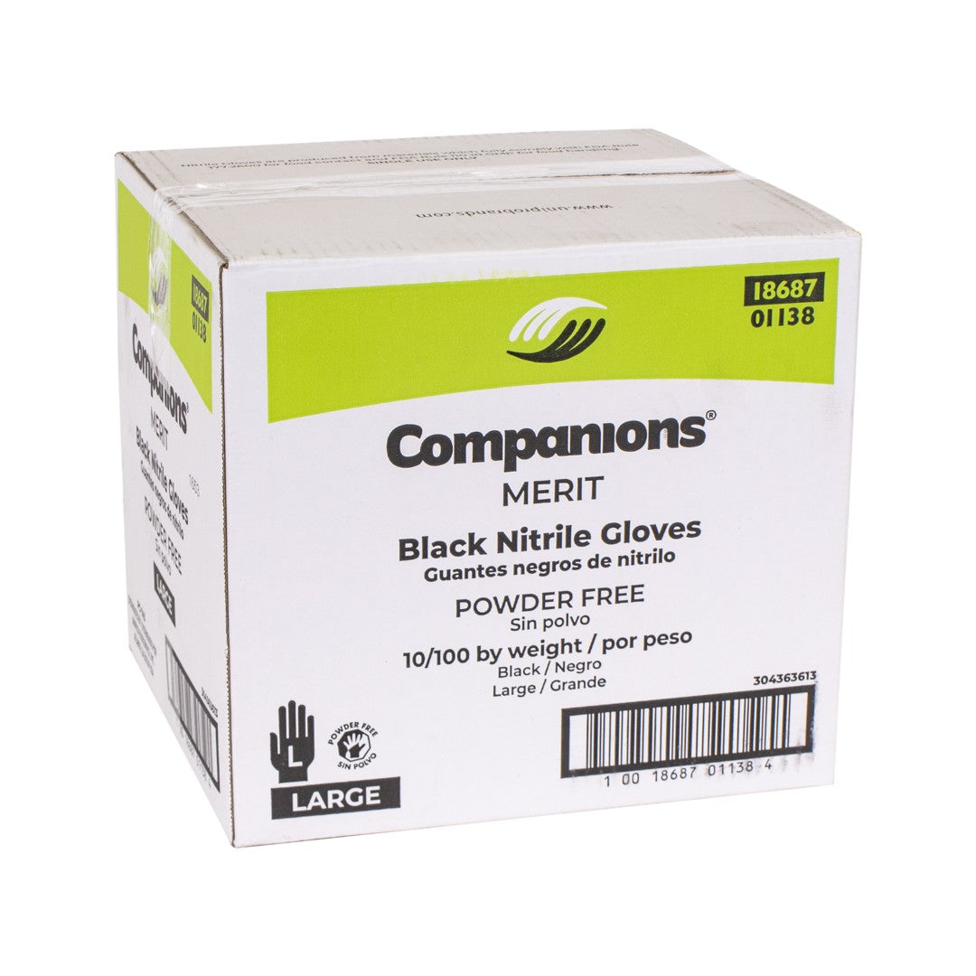 * Large Black Powder Free Nitrile Gloves