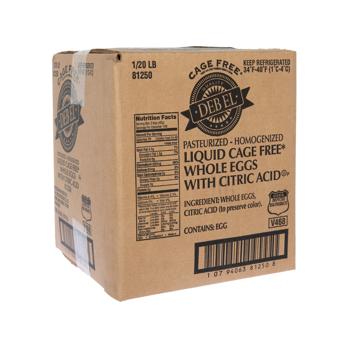 Liquid Cage Free Eggs with Citric Acid