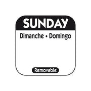 Sunday 1 Inch Removable Labels