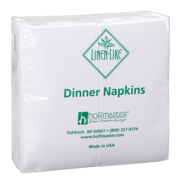 * 17x17 White Linen-Like 1/4 Fold Dinner Napkins