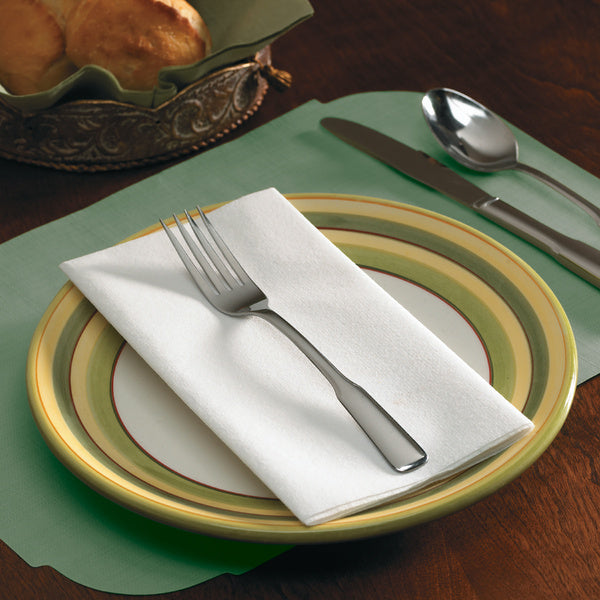 * 17x17 White Linen-Like 1/4 Fold Dinner Napkins
