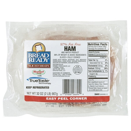 * Sliced Cooked Smoked Ham