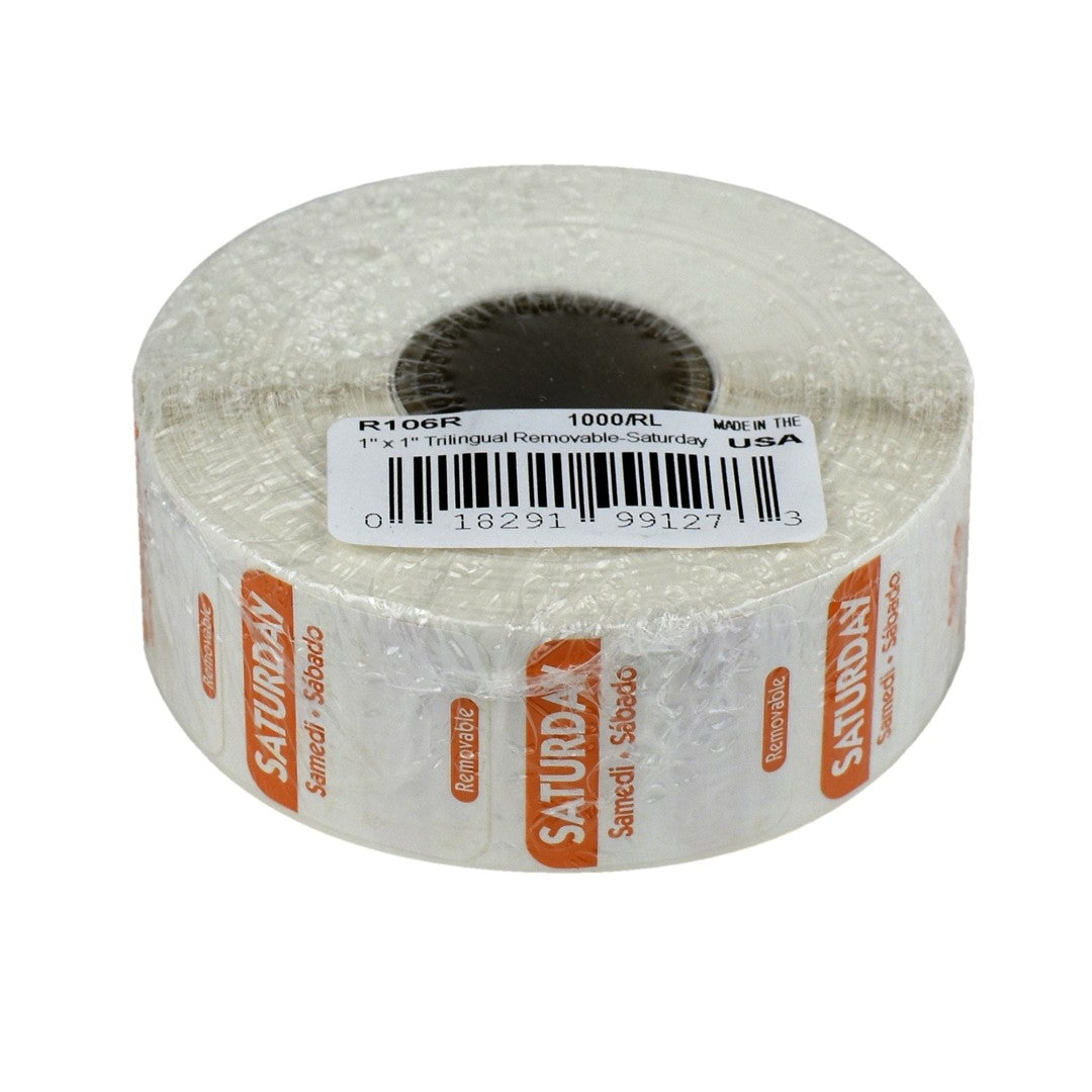 1 Inch Satruday Removable Label