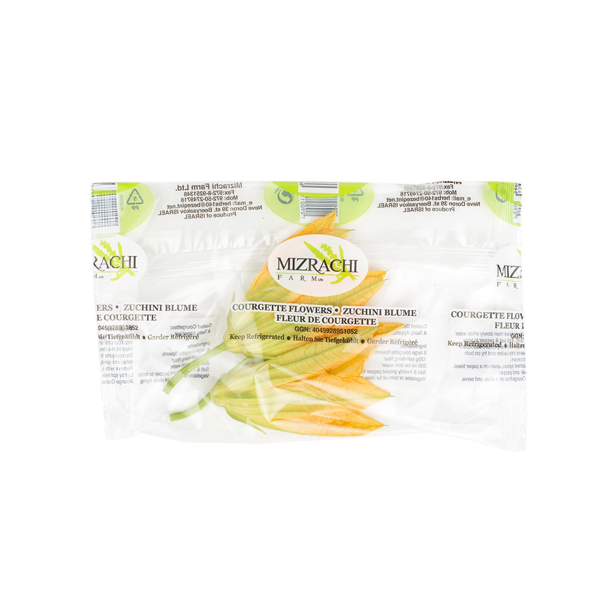 Cello Wrapped Squash Blossoms