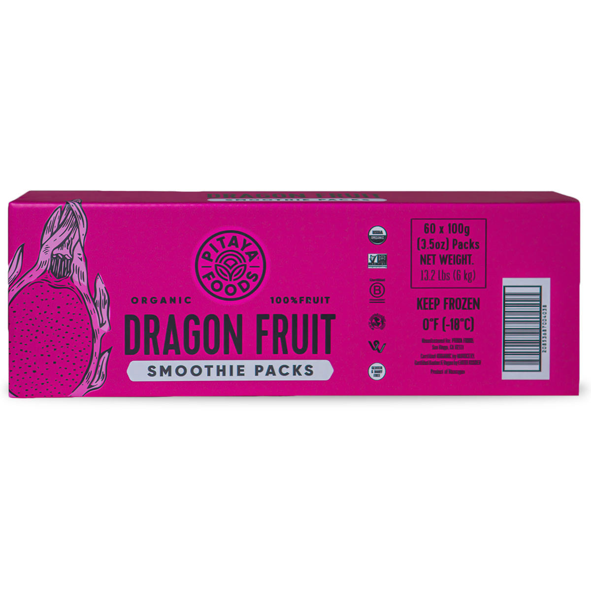 Frozen Organic Pitaya/Dragon Fruit Smoothie Packs