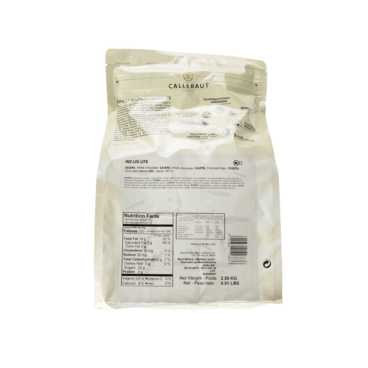 28.1% White Chocolate Couvertures