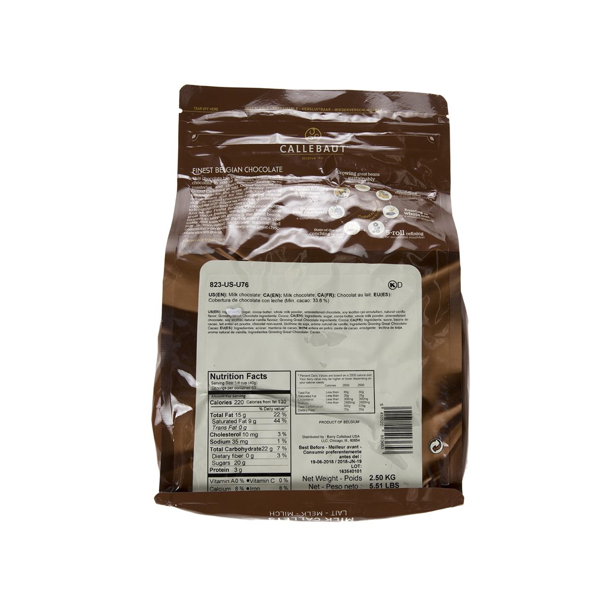 33.6% Milk Chocolate Couvertures Recipe 823