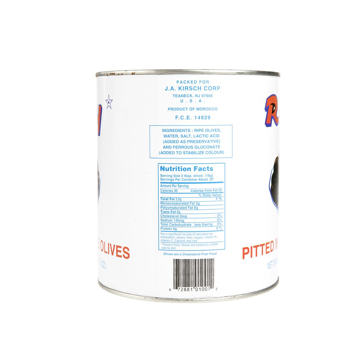 Black Pitted Olives Tin