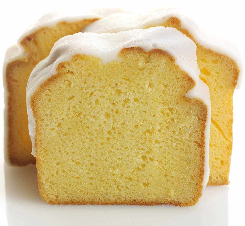 Lemon Iced Pound Cake Sliced