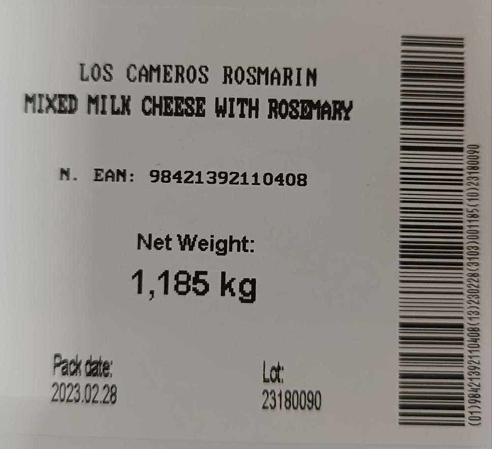 Romero Mixed Milk Cheese with Rosemary Wheel