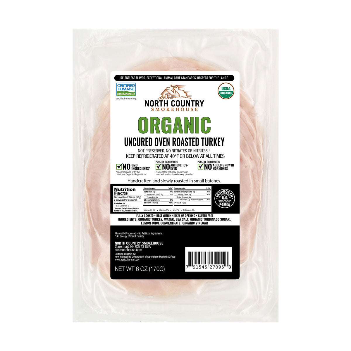 Deli Sliced Organic Oven Roasted Turkey