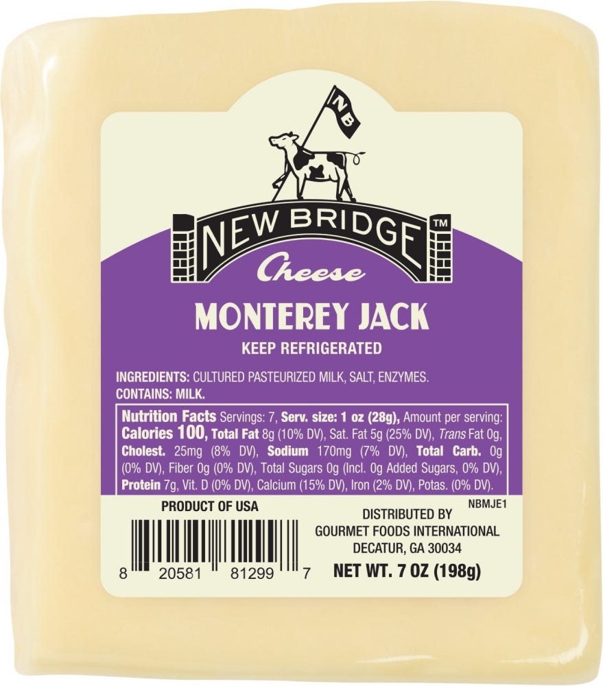 Monterey Jack Cuts
