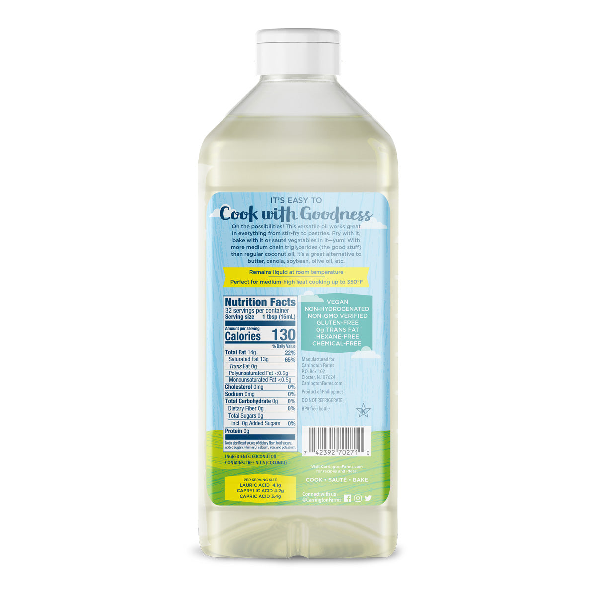 Organic Liquid Coconut Cooking Oil