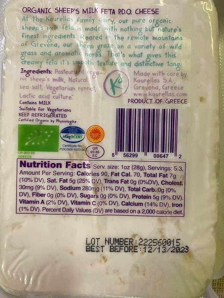 PDO Sheep Feta Organic