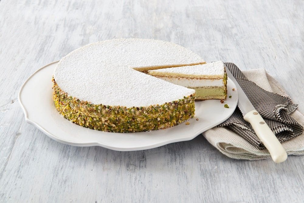 Ricotta & Pistachio Cake Sliced
