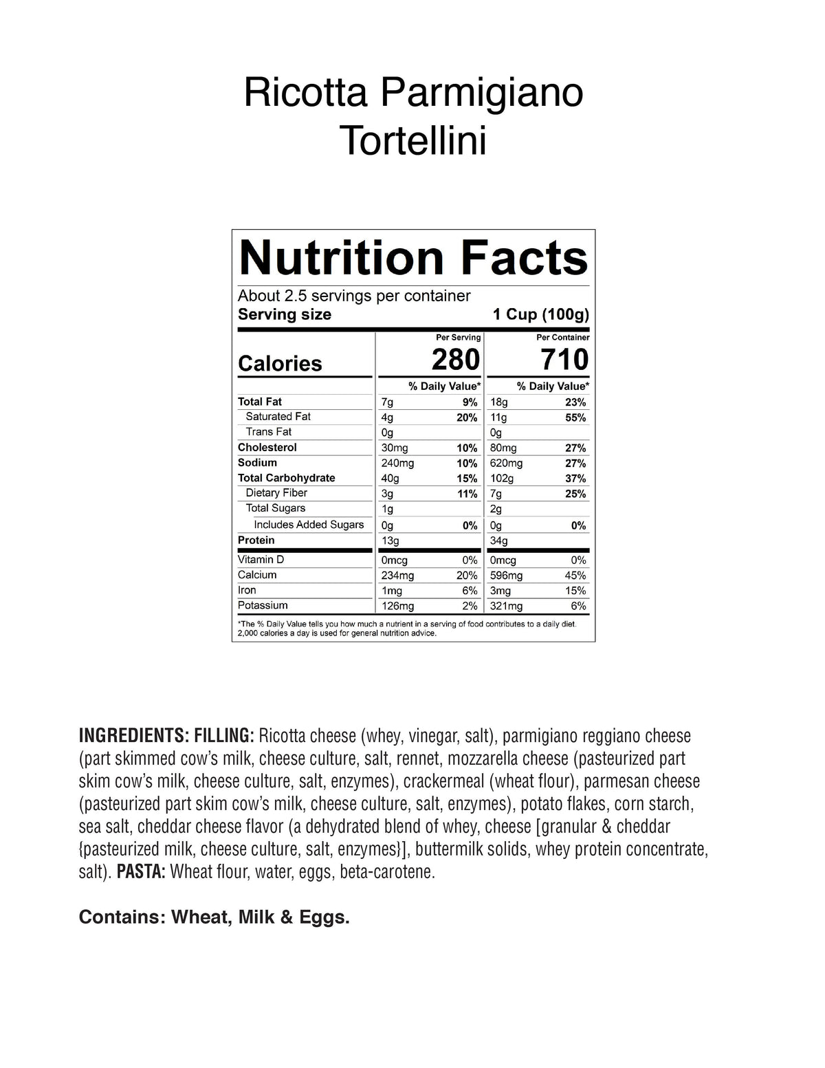 Nuovo Ricotta & Parmigiano Tortellini