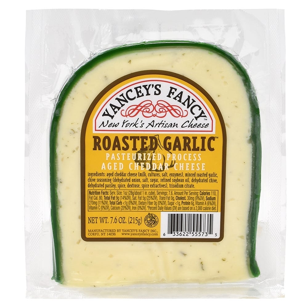 Roasted Garlic Aged Cheddar Wedge