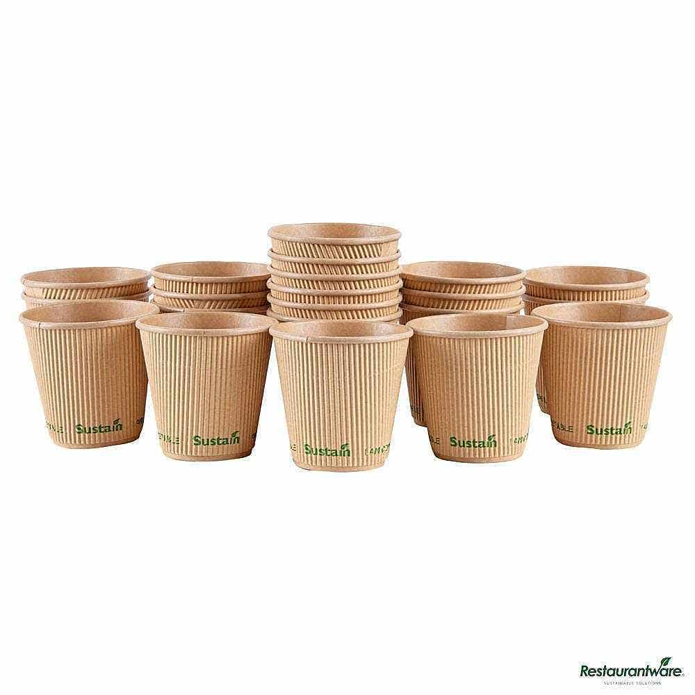Sustain 8 oz Kraft Paper Coffee Cup