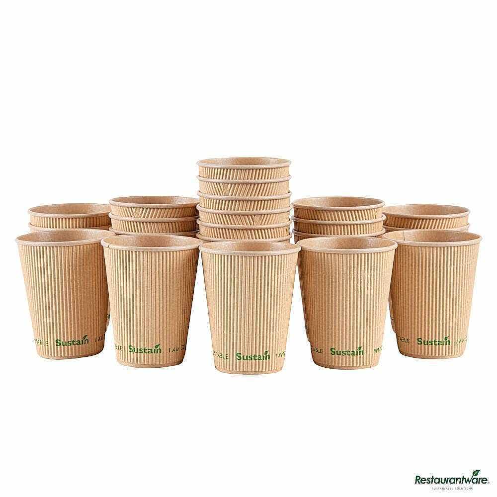 Sustain 12 oz Kraft Paper Coffee Cup