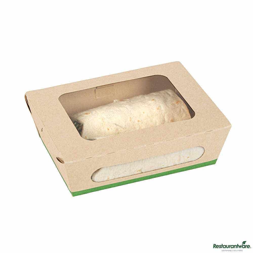 Sustain 28 oz Bamboo Paper Small Bio Take Out Container