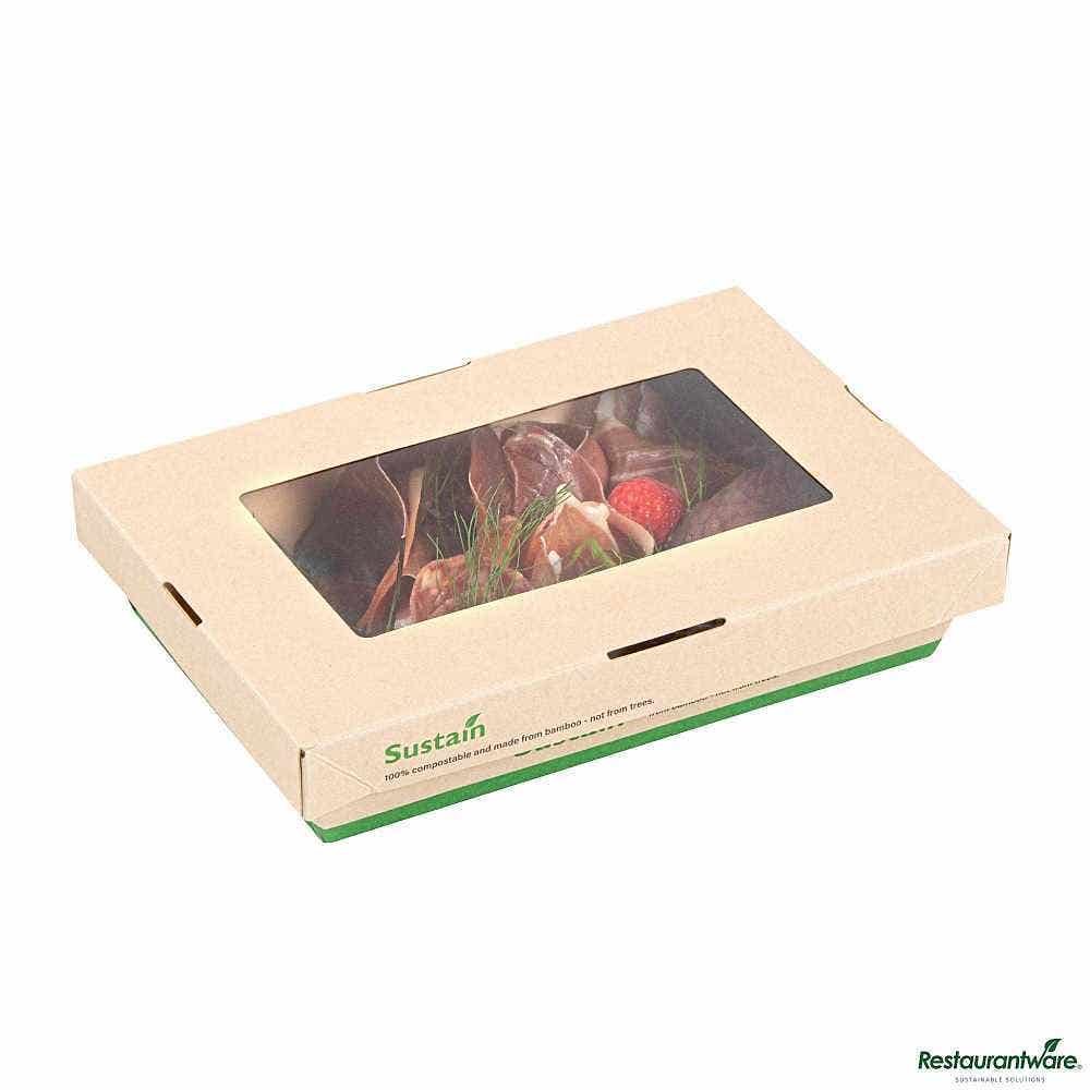 Sustain 28 oz Bamboo Paper Small Take Out Container