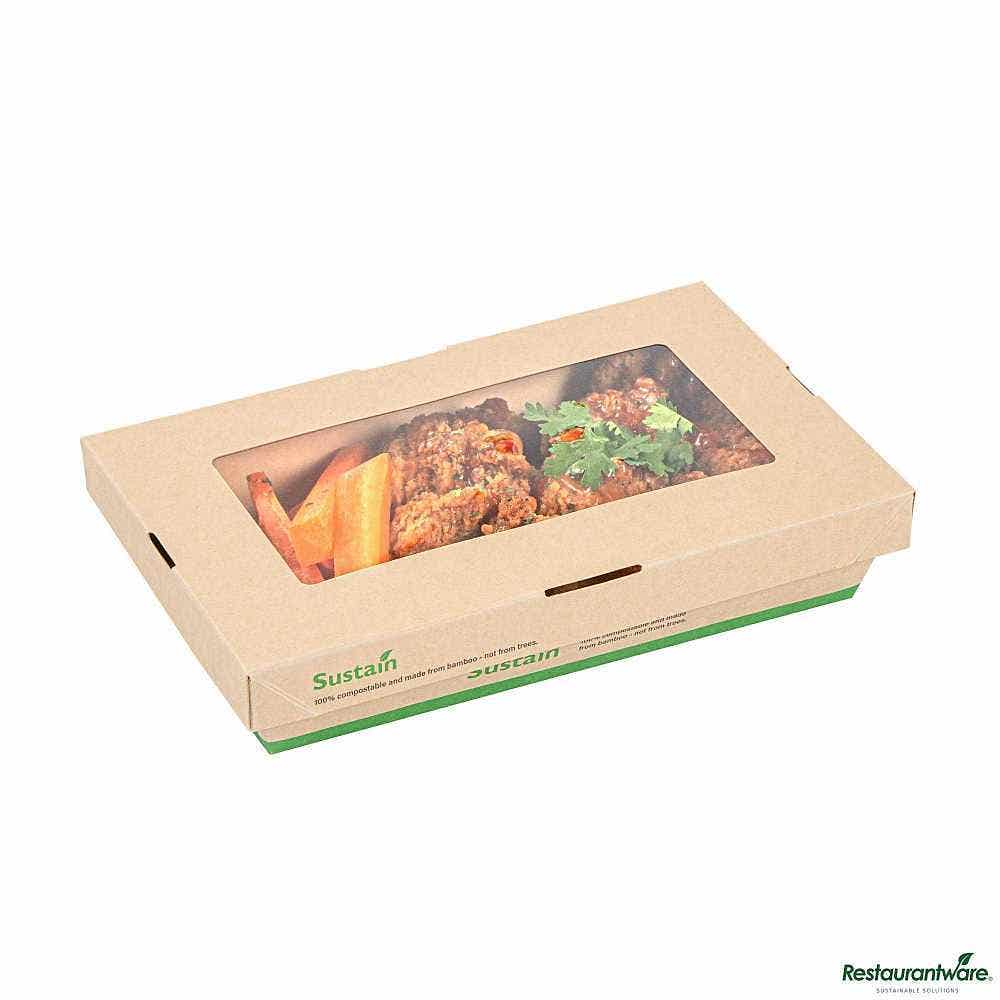 Sustain 34 oz Bamboo Paper Large Take Out Container
