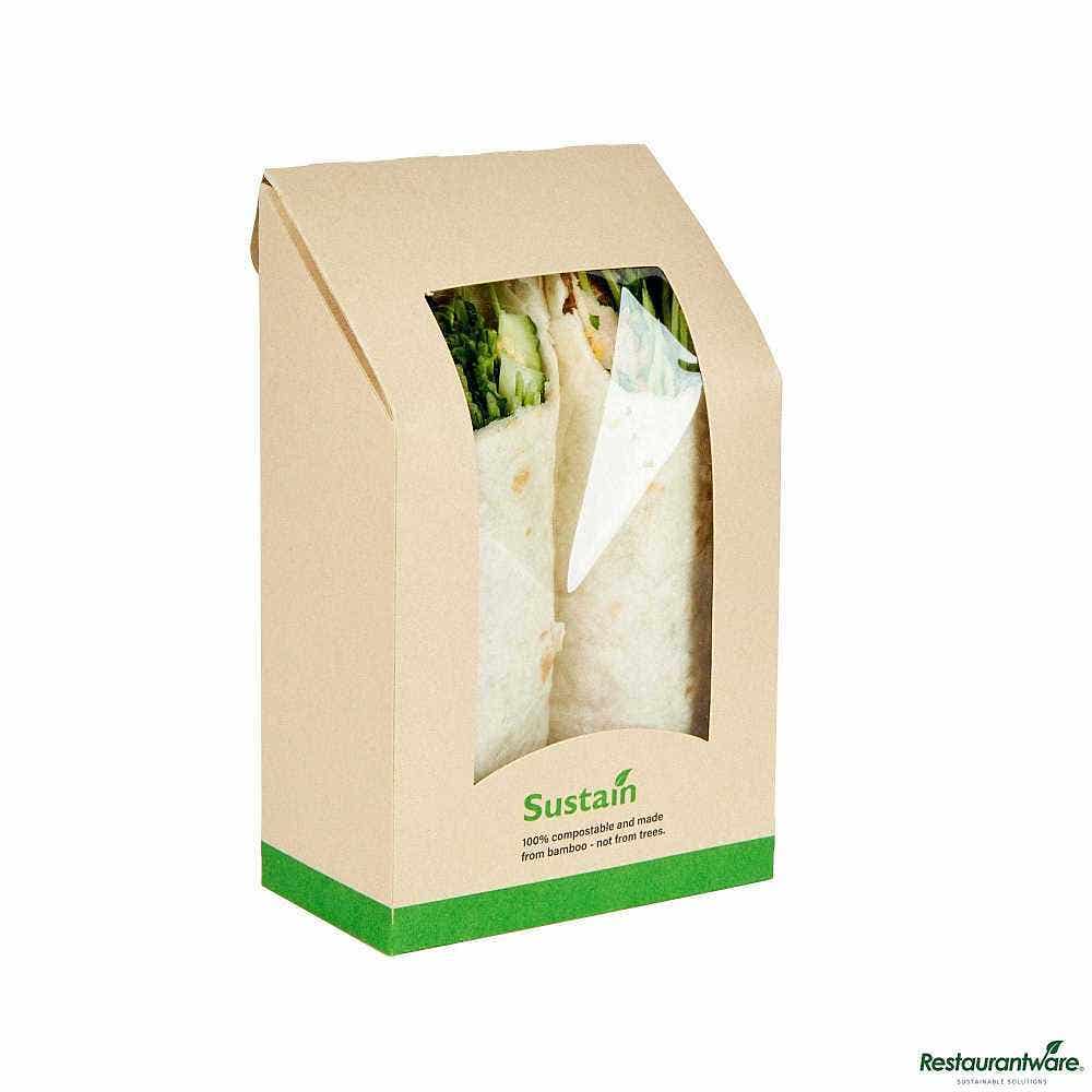 Sustain Bamboo Paper Sandwich / Wrap Take Out Container