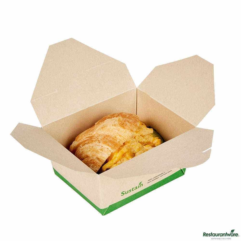 Sustain 30 oz Rectangle Bamboo Paper #1 Bio Box Take Out Container