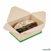 Sustain 98 oz Rectangle Bamboo Paper #4 Bio Box Take Out Container