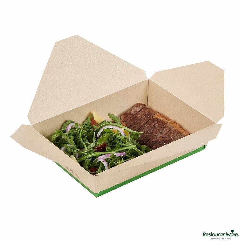 Sustain 49 oz Rectangle Bamboo Paper #2 Bio Box Take Out Container