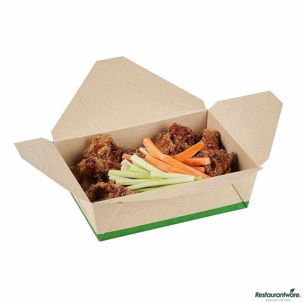 Sustain 71 oz Rectangle Bamboo Paper #3 Bio Box Take Out Container