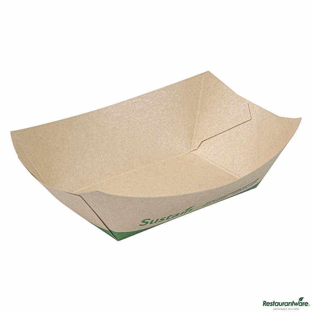 Sustain 6 oz Bamboo Paper #40 Food Tray / Boat