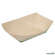 Sustain 1/2 lb Bamboo Paper #50 Food Tray / Boat