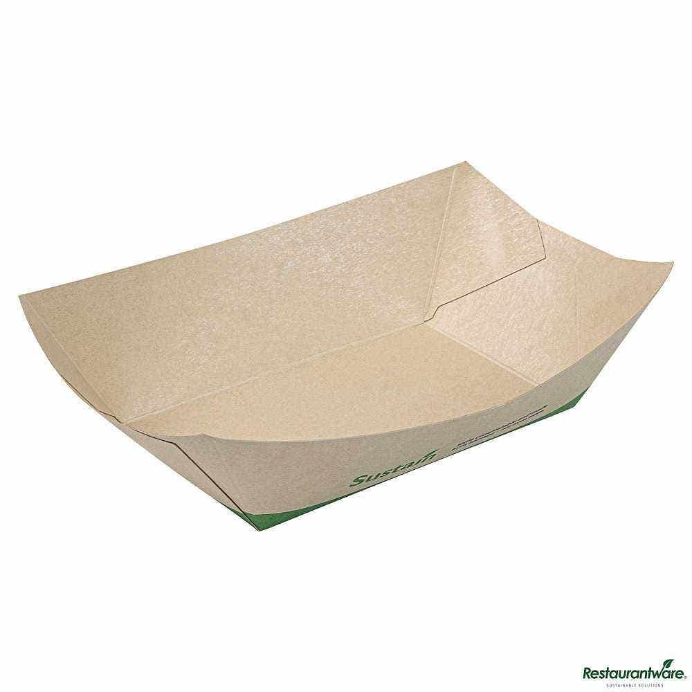 Sustain 1 lb Bamboo Paper #100 Food Tray / Boat