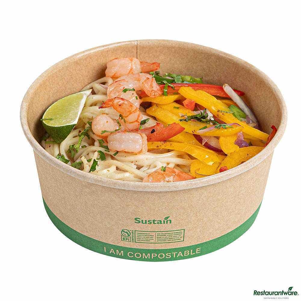 Sustain 25 oz Round Kraft Paper Take Out Container