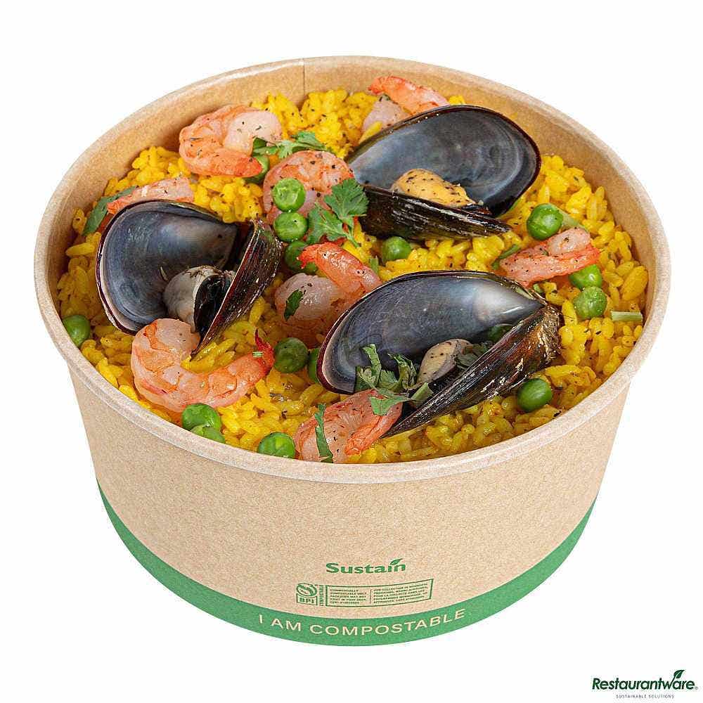 Sustain 44 oz Round Kraft Paper Take Out Container