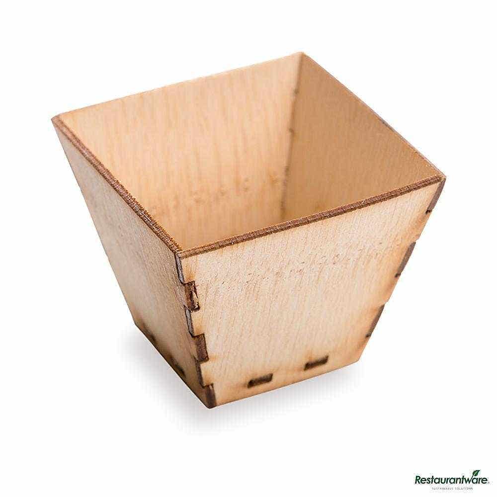 2 oz Square Natural Bamboo Mini Kova Cup