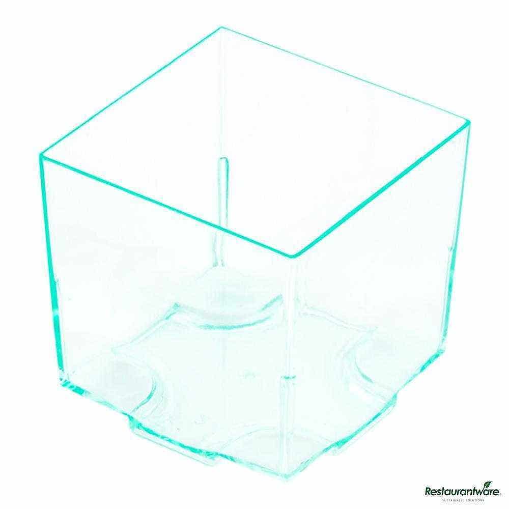 3 oz Square Seagreen Plastic Quadrato Cup