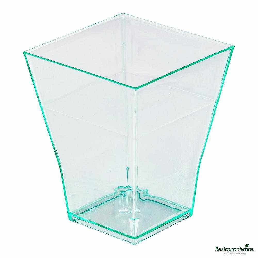 2 oz Square Seagreen Plastic Bonito Cup