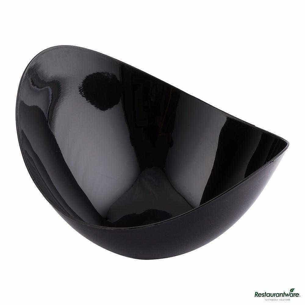 2 oz Oval Black Plastic Alato Tasting Dish