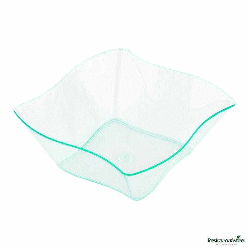 6 oz Square Seagreen Plastic Aqua Bowl
