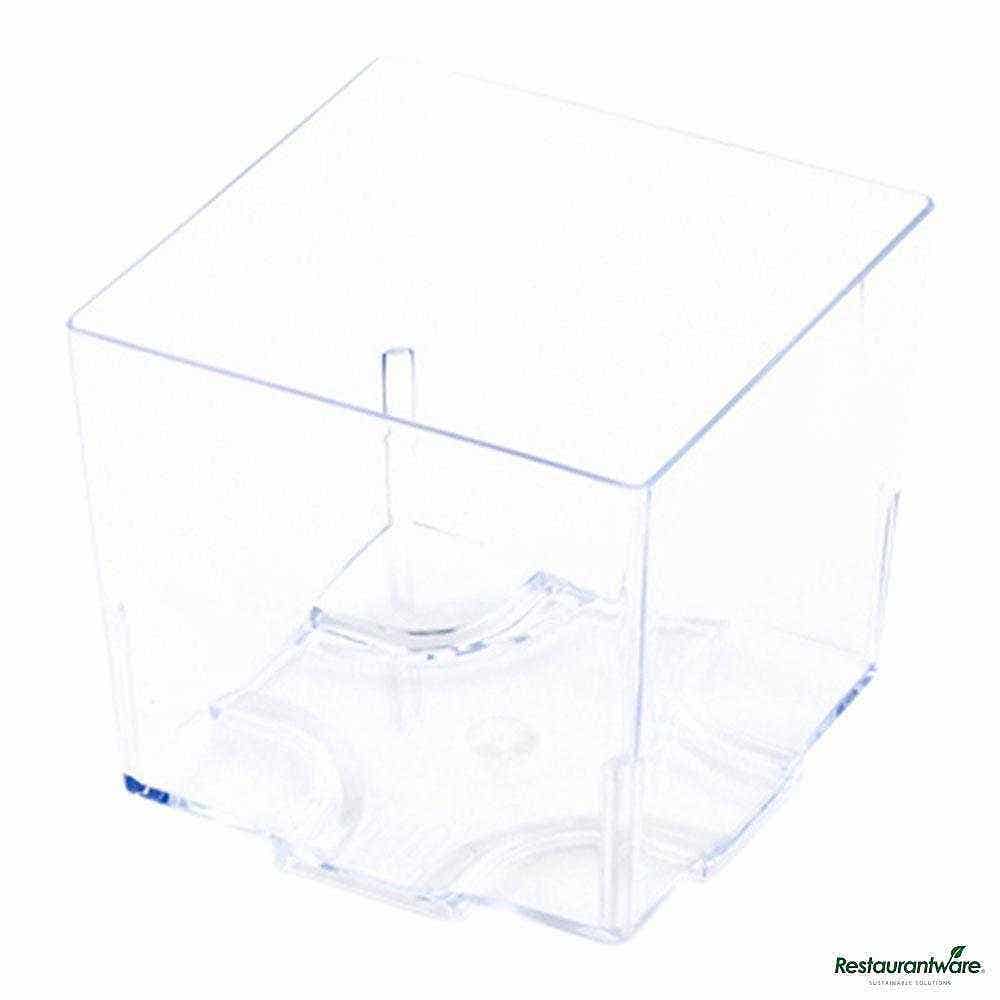 5 oz Square Clear Plastic Large Quadrato Cube