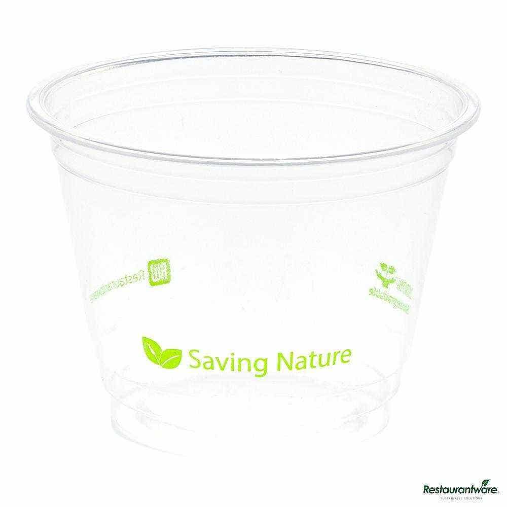 Sustain 9 oz Round Clear PLA Plastic Drinking Cup Compostable