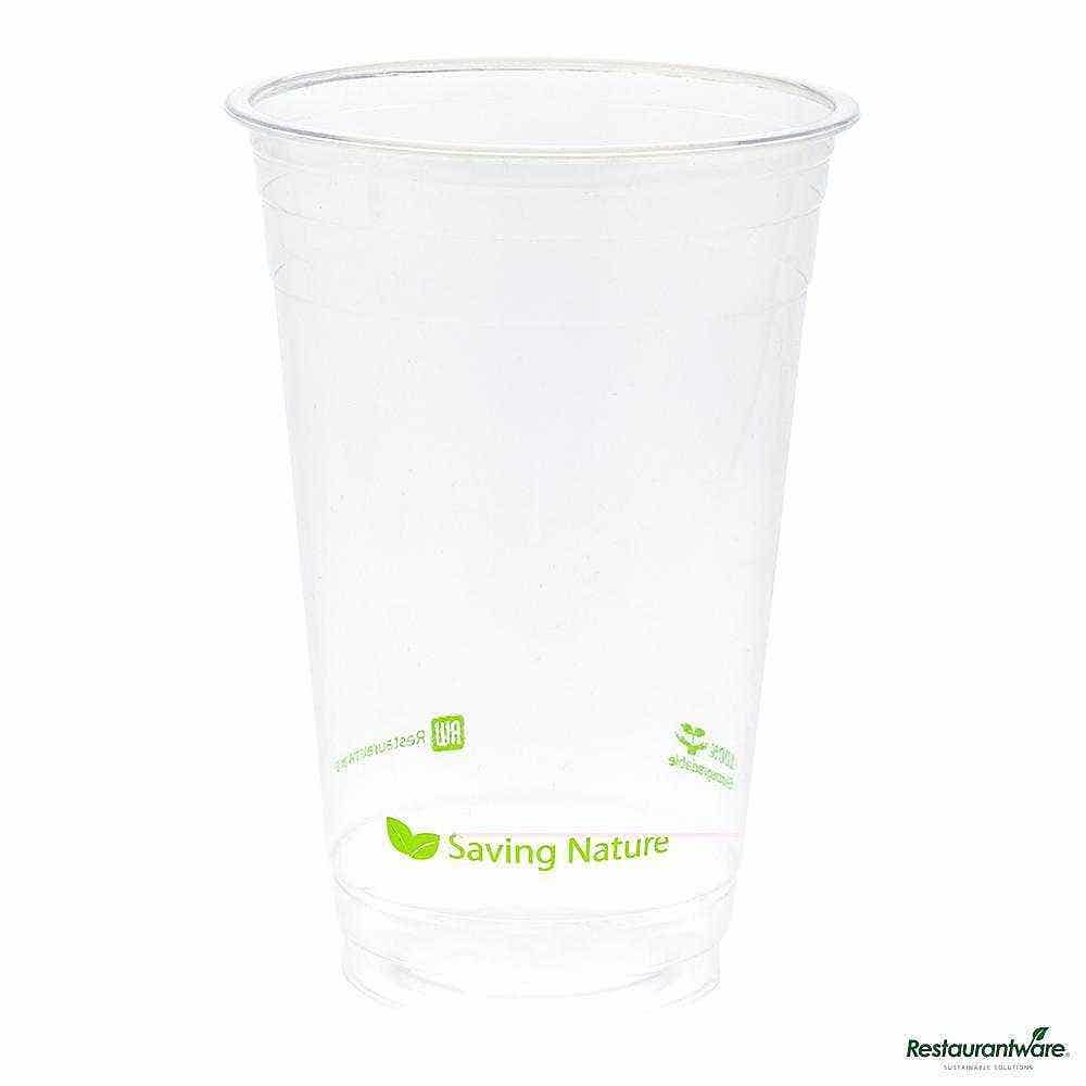 Sustain 20 oz Round Clear PLA Plastic Drinking Cup Compostable